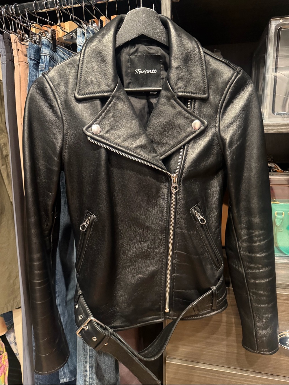 Madewell Ultimate Leather Motorcycle Jacket XS Black